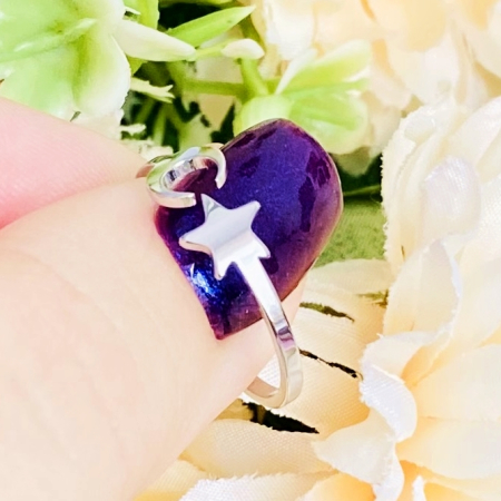 Inel Reglabil Luna Stea, Inele Otel Inoxidabil, Inele Dama [3]