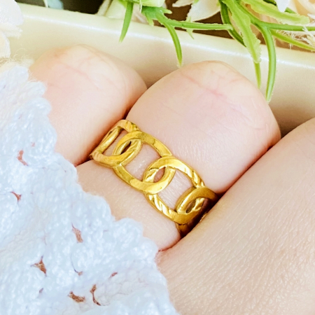 Inel Reglabil Gold Knot, Inele Otel Inoxidabil, Inele Dama [6]