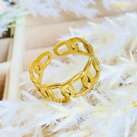 Inel Reglabil Gold Knot, Inele Otel Inoxidabil, Inele Dama [7]
