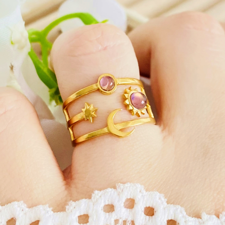 Inel Reglabil Pink Universe, Inele Otel Inoxidabil, Inele Dama [1]