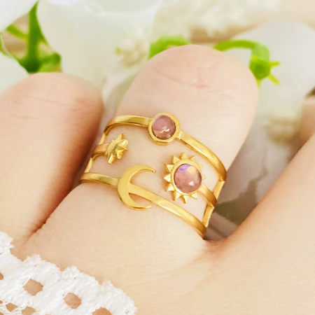 Inel Reglabil Pink Universe, Inele Otel Inoxidabil, Inele Dama [3]