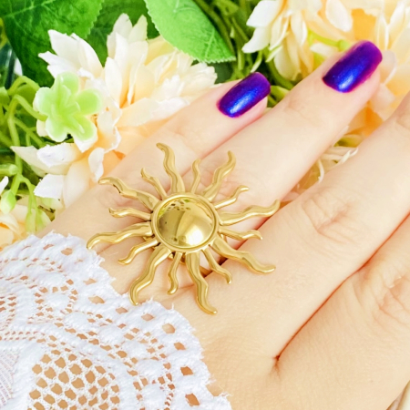 Inel Reglabil Soare, Inele Otel Inoxidabil, Inele Dama [1]