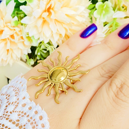 Inel Reglabil Soare, Inele Otel Inoxidabil, Inele Dama [6]