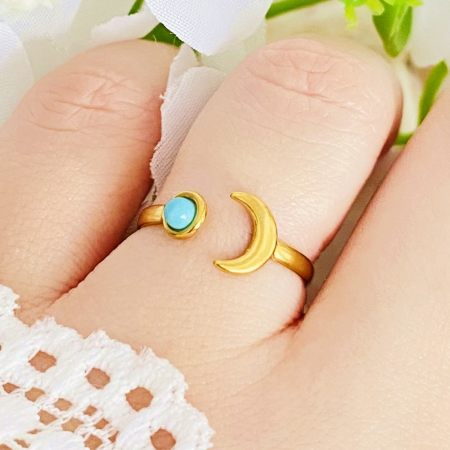 INELE Otel Inoxidabil - Inel Reglabil Blue Moon, Inele Otel Inoxidabil, Inele Dama