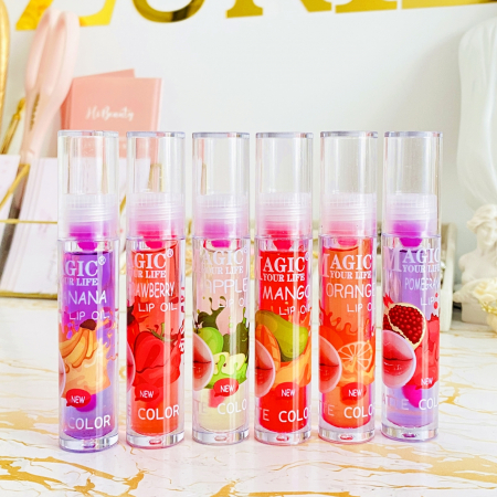 MAKE-UP - Lip Oil Fructat, Lip Oil portocale, mar, capsuni, rodie, mango, banane