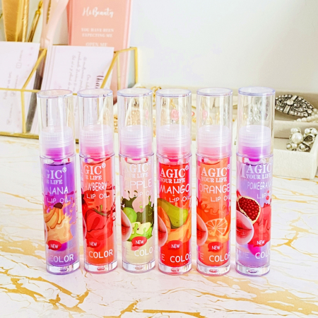 Lip Oil Fructat, Lip Oil portocale, mar, capsuni, rodie, mango, banane [4]