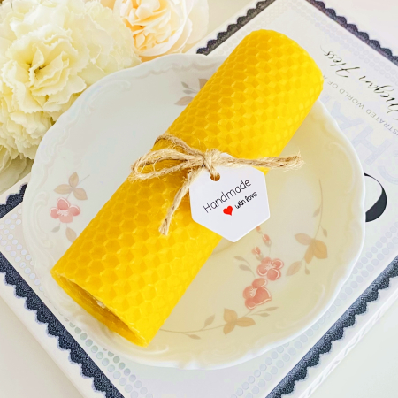 Lumanare Ceara Albine si Farfurie Portelan Vintage, Set Cadou Lumanari Handmade [2]