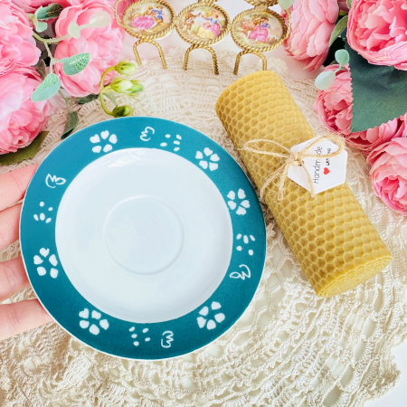 Lumanare Ceara Albine si Farfurie Vintage, Lumanari Parfumate Handmade [2]