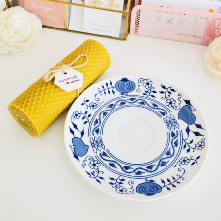 Lumanare Ceara Albine si Farfurie Portelan Vintage, Set Cadou Lumanari Handmade [2]