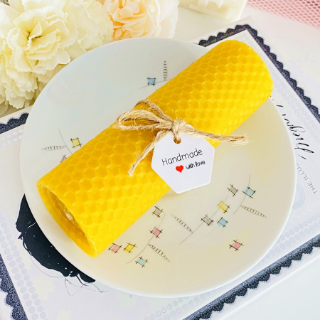 Lumanare Ceara Albine si Farfurie Portelan Vintage, Set Cadou Lumanari Handmade [2]