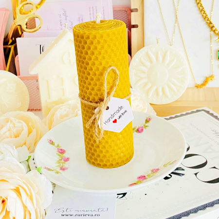 Lumanare Ceara Albine si Farfurie Portelan Vintage, Set Cadou Lumanari Handmade [1]