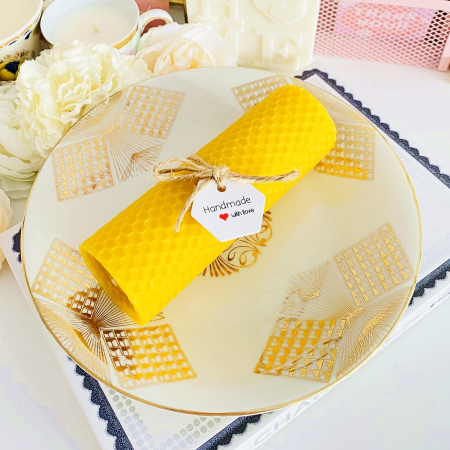 VINTAGE HOME - Lumanare Ceara Albine si Farfurie Portelan Vintage, Lumanari Parfumate Handmade