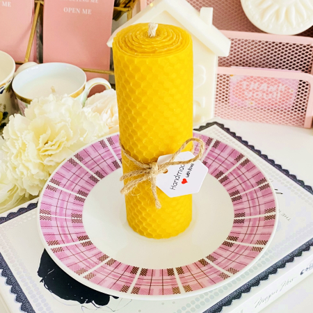 Lumanare Ceara Albine si Farfurie Portelan Vintage, Lumanari Parfumate Handmade [1]