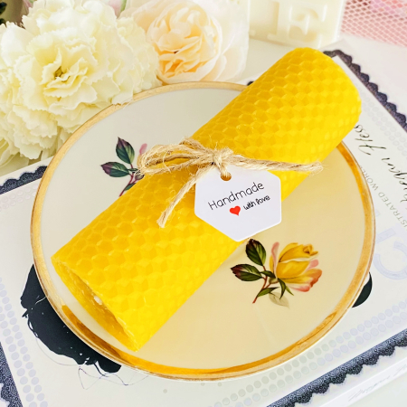 Lumanare Ceara Albine si Farfurie Portelan Vintage, Set Cadou Lumanari Handmade [2]