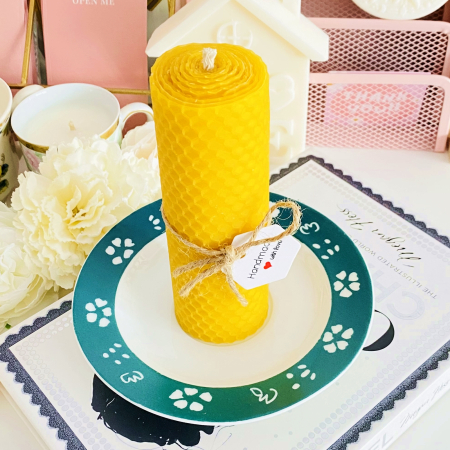 VINTAGE HOME - Lumanare Ceara Albine si Farfurie Vintage, Lumanari Parfumate Handmade
