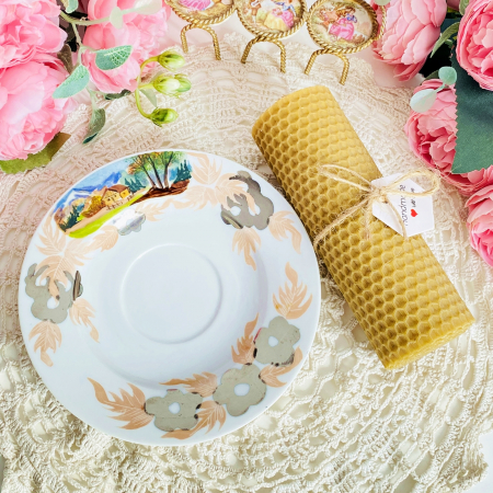 Lumanare Ceara Albine si Farfurie Vintage, Lumanari Parfumate Handmade [2]