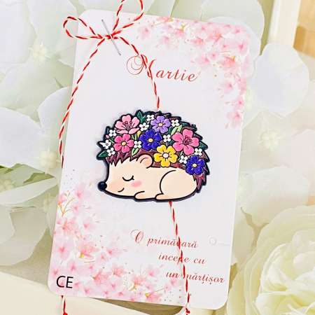 MARTISOR - Martisor Brosa Arici & Flori, Bijuterii Femei, Martisoare Martie