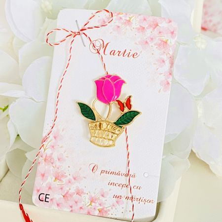 Martisor Brosa Lalea Roz, Bijuterii Femei, Martisoare Martie [1]