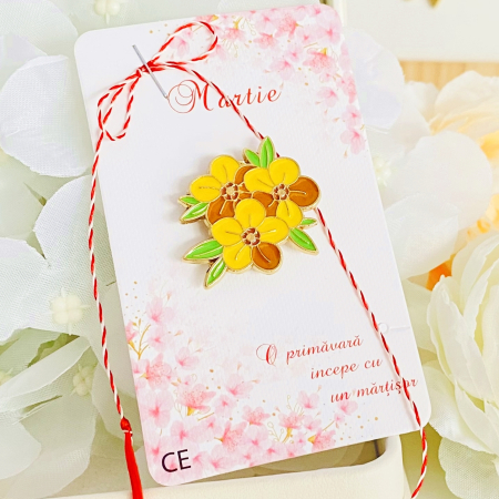 Martisor Brosa Flori Galbene, Bijuterii Femei, Martisoare Martie [5]