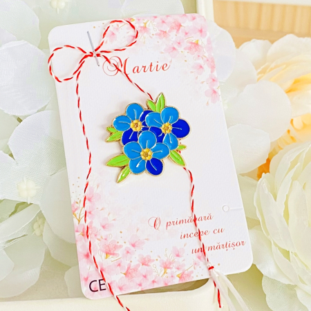 Martisor Brosa Flori Albastre, Bijuterii Femei, Martisoare Martie [2]