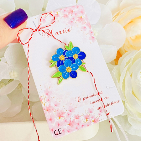 Martisor Brosa Flori Albastre, Bijuterii Femei, Martisoare Martie [1]