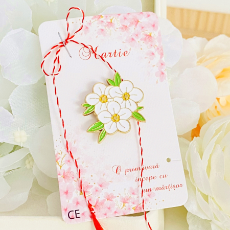 Martisor Brosa Flori Albe, Bijuterii Femei, Martisoare Martie [2]