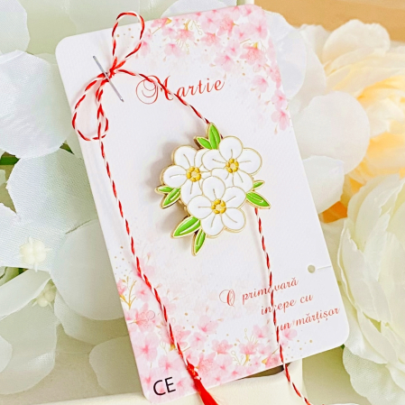 Martisor Brosa Flori Albe, Bijuterii Femei, Martisoare Martie [5]