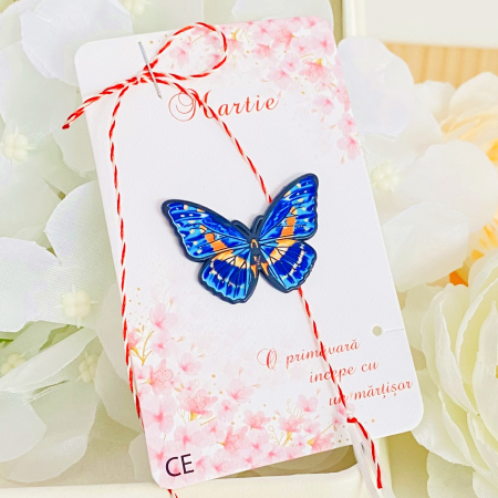 Martisor Brosa Fluture Albastru, Bijuterii Femei, Martisoare Martie [5]