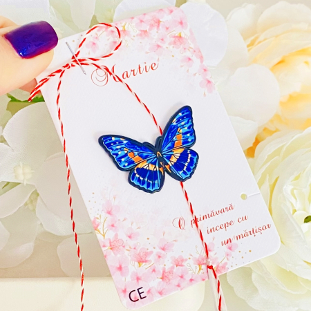 Martisor Brosa Fluture Albastru, Bijuterii Femei, Martisoare Martie [3]