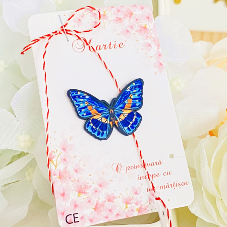 Martisor Brosa Fluture Albastru, Bijuterii Femei, Martisoare Martie [4]