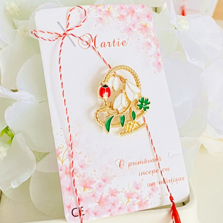 MARTISOR - Martisor Brosa Cosulet Ghiocei, Bijuterii Femei, Martisoare Martie