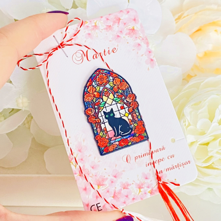Martisor Brosa Pisica Vitraliu, Bijuterii Femei, Martisoare Martie [1]