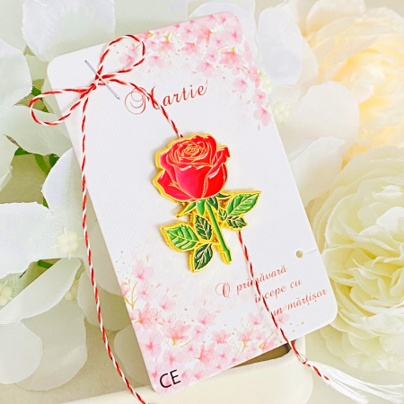 Martisor Brosa Trandafir, Bijuterii Femei, Martisoare Martie [4]