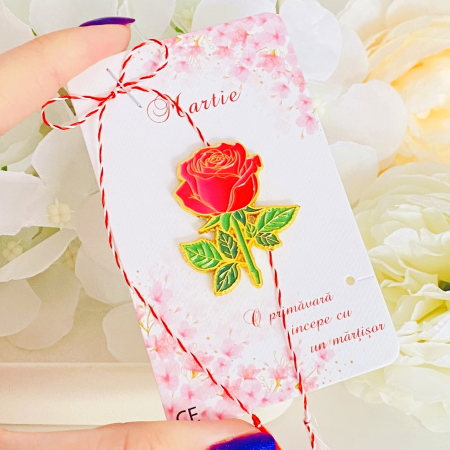 Martisor Brosa Trandafir, Bijuterii Femei, Martisoare Martie [3]