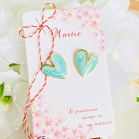 Martisor Cercei Inimioare Albastre, Cercei Dama, Bijuterii Femei, Martisoare Martie [3]