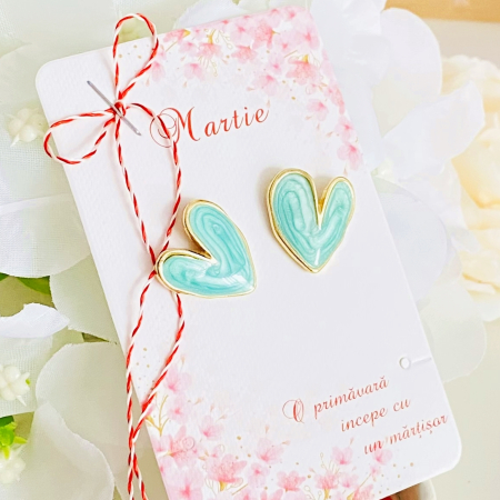 Martisor Cercei Inimioare Albastre, Cercei Dama, Bijuterii Femei, Martisoare Martie [2]