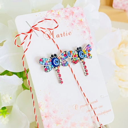Martisor Cercei Libelule, Cercei Dama, Bijuterii Femei, Martisoare Martie [2]
