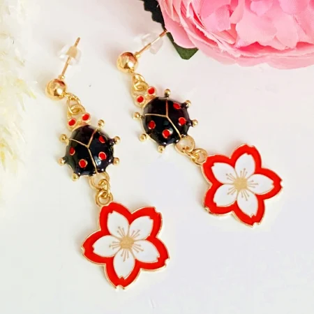 Martisor Cercei Buburuze Negre, Cercei Dama, Bijuterii Femei [1]