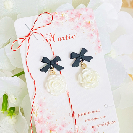 Cercei cu Surub - Martisor Cercei Flori & Fundite, Cercei Dama, Bijuterii Femei, Martisoare Martie