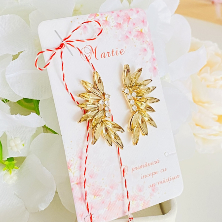 Martisor Cercei Cristale Crem, Cercei Dama, Bijuterii Femei, Martisoare Martie [2]