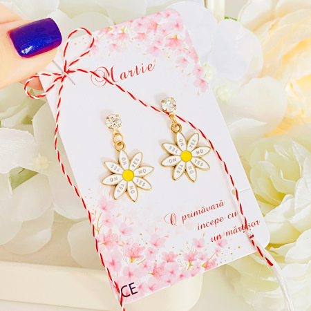 Martisor Cercei Daisy Yes No, Cercei Dama, Bijuterii Femei, Martisoare Martie [2]