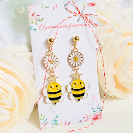 Martisor Cercei Albinute Margarete, Cercei Dama, Bijuterii Femei, Martisoare Martie [1]