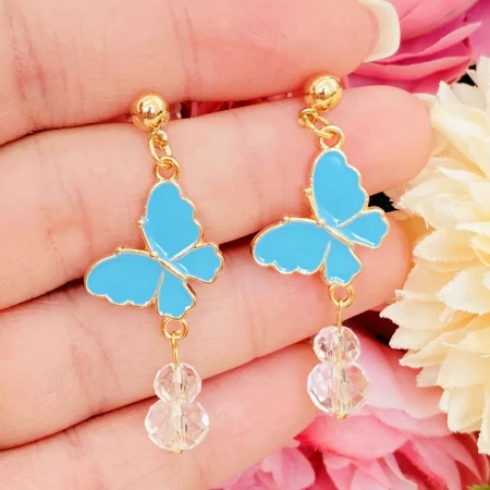 MARTISOR - Martisor Cercei Fluturi Cristale, Cercei Dama, Bijuterii Femei, Martisoare Martie