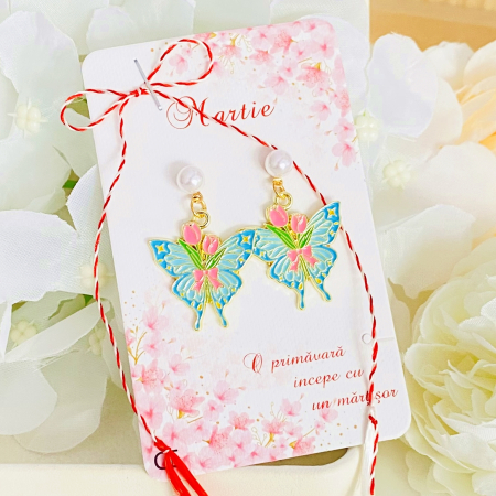 MARTISOR - Martisor Cercei Fluturi Lalele, Cercei Dama, Bijuterii Femei, Martisoare Martie