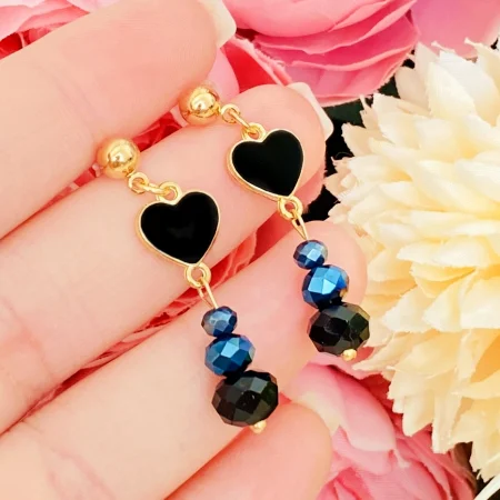 Martisor Cercei Inimi Negre, Cercei Dama, Bijuterii Femei, Martisoare Martie [3]