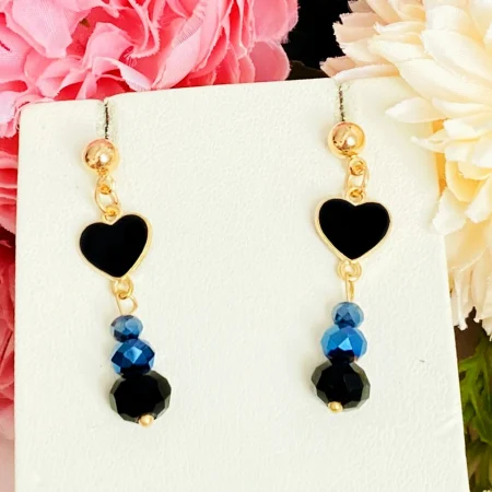 Martisor Cercei Inimi Negre, Cercei Dama, Bijuterii Femei, Martisoare Martie [1]