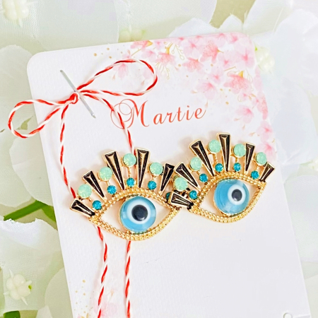 Cercei cu Surub - Martisor Cercei Evil Eye, Cercei Dama, Bijuterii Femei, Martisoare Martie
