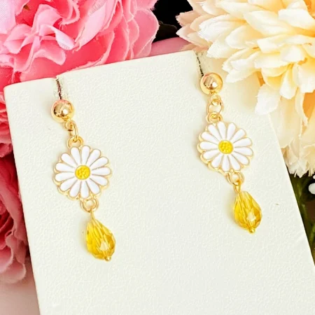 Martisor Cercei Margarete Albe, Cercei Dama, Bijuterii Femei, Martisoare Martie [1]