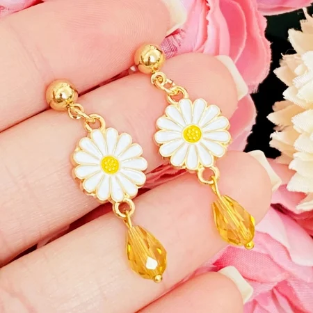 Martisor Cercei Margarete Albe, Cercei Dama, Bijuterii Femei, Martisoare Martie [3]