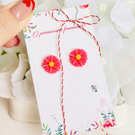 BIJUTERII - Martisor Cercei Mini Margarete, Cercei Dama, Bijuterii Femei, Martisoare Martie